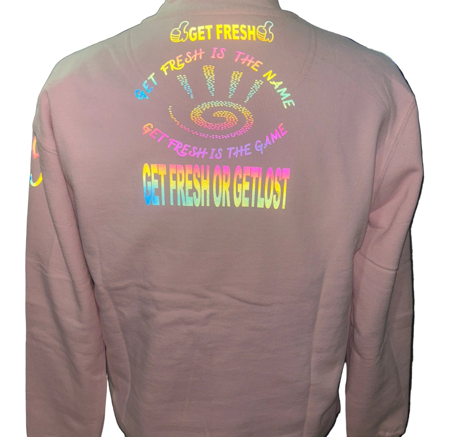 Pink GET FRESH OR GOT LOST Sweatshirt With Colored Reflector