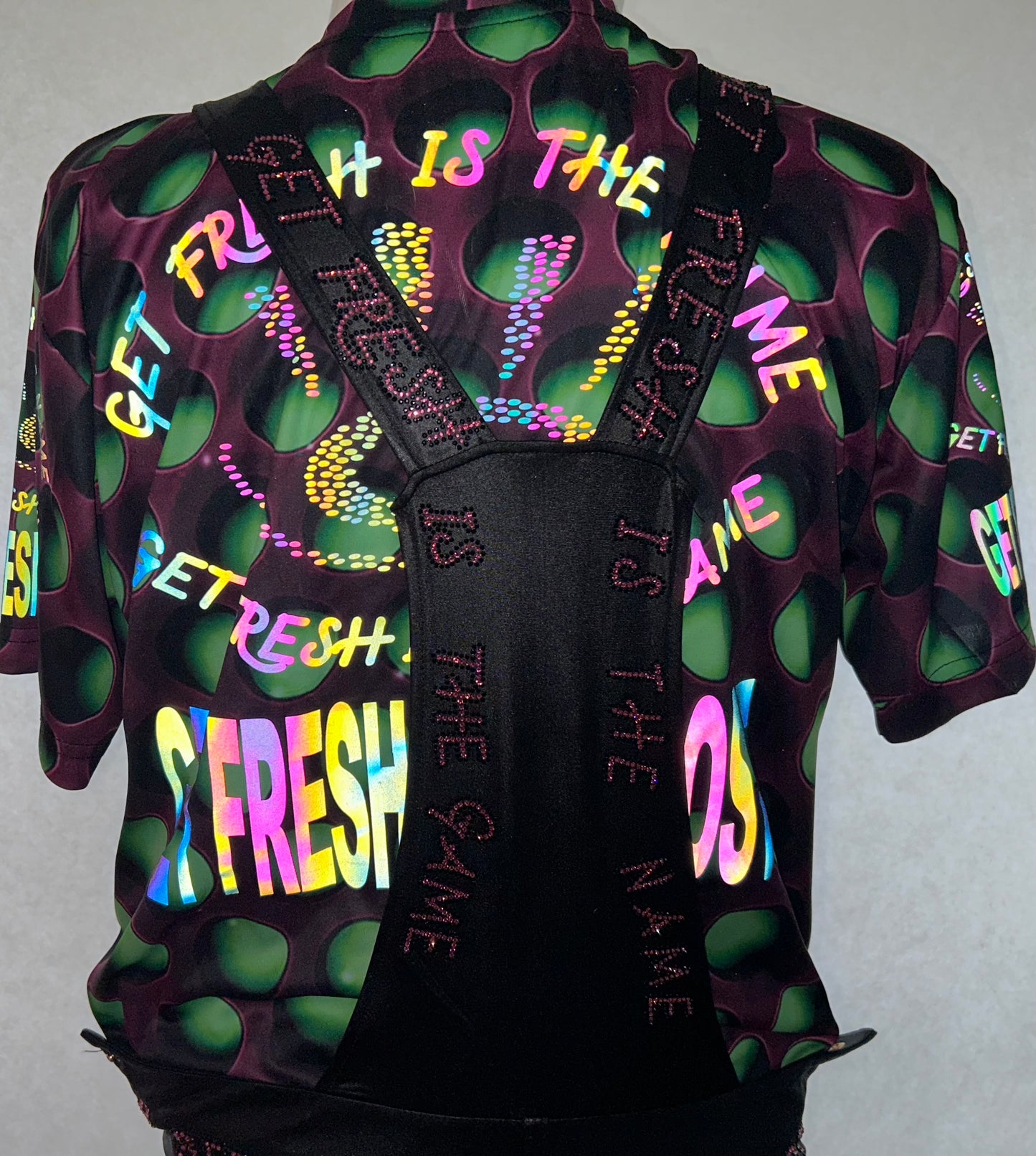 Black GET FRESH OR GET LOST Jumper With Pink Rhinestone Embroidery