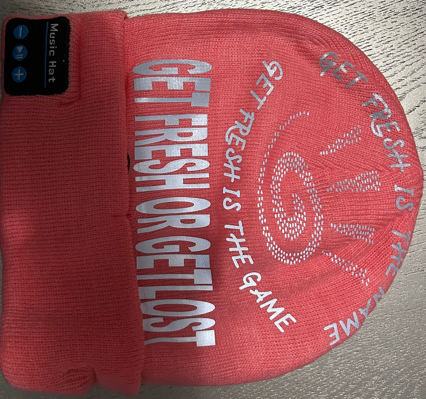 Pink GET FRESH OR GET LOST Reflector Winter Hat
