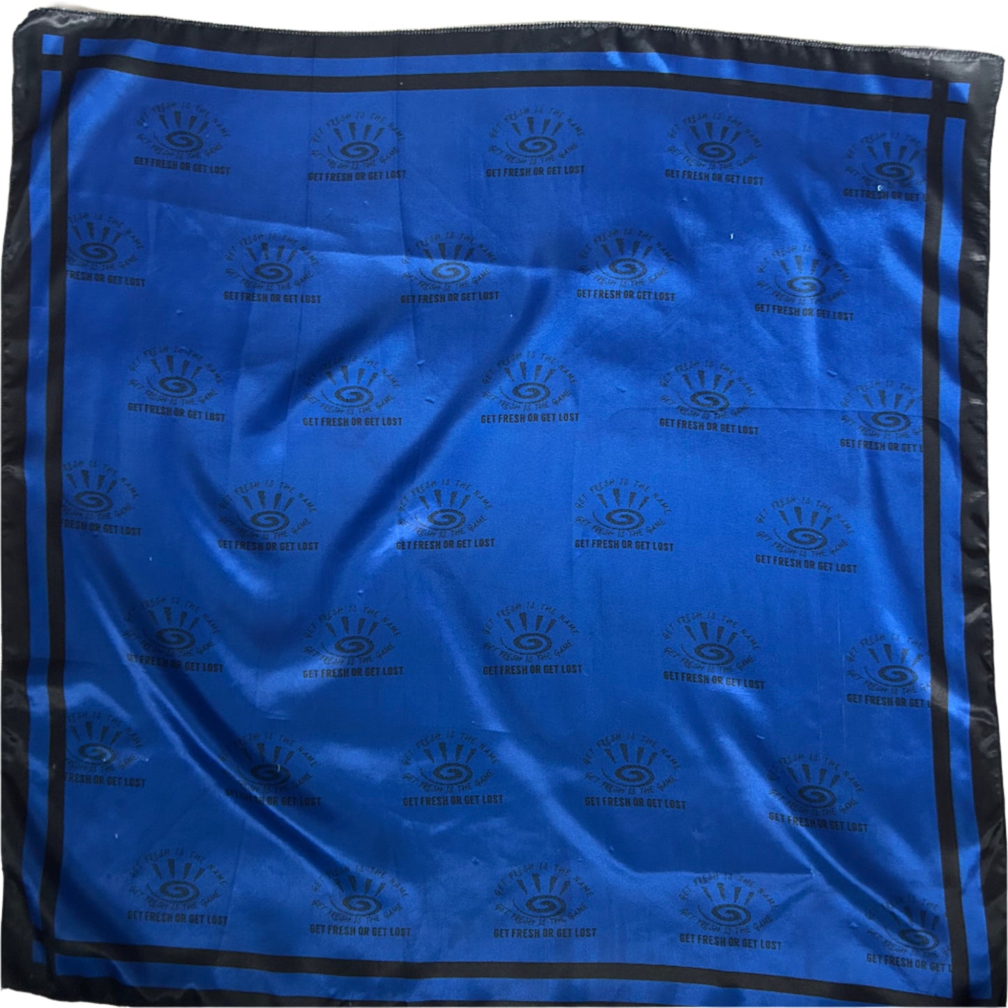 Royal Blue GET FRESH OR GET LOST Scarf With Black Outline