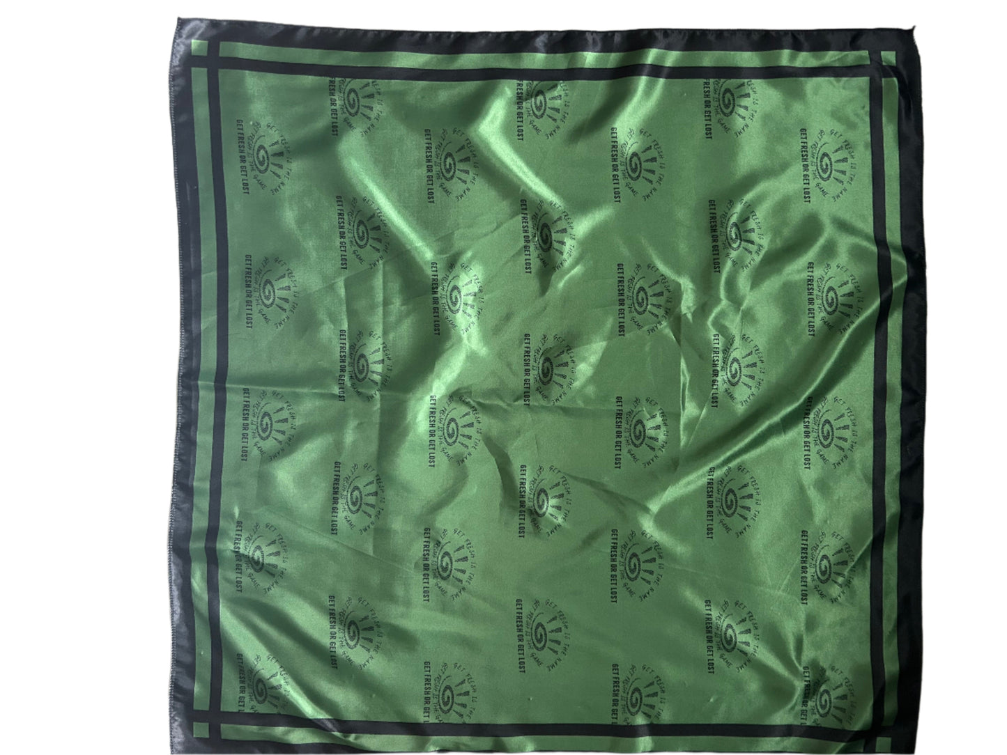 Green GETFRESH OR GET LOST Scarf With Black Outline