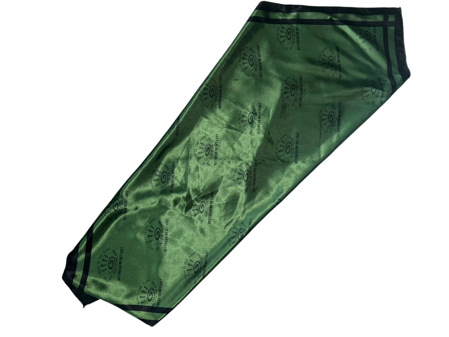 Green GETFRESH OR GET LOST Scarf With Black Outline