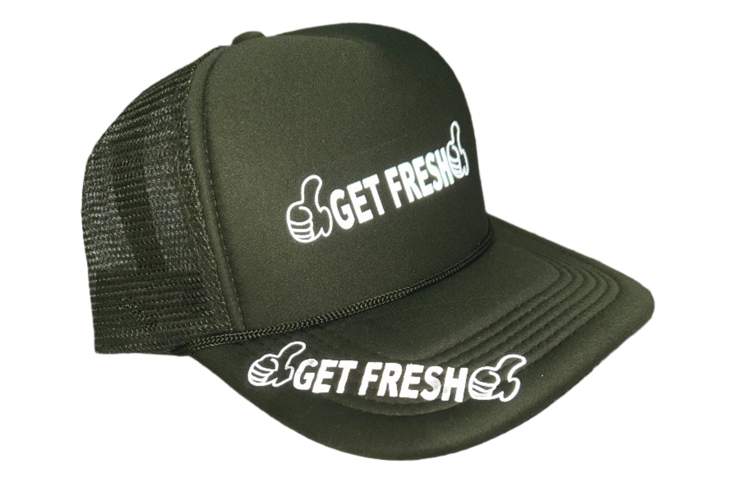 Green GET FRESH OR GET LOST Hat With Reflector