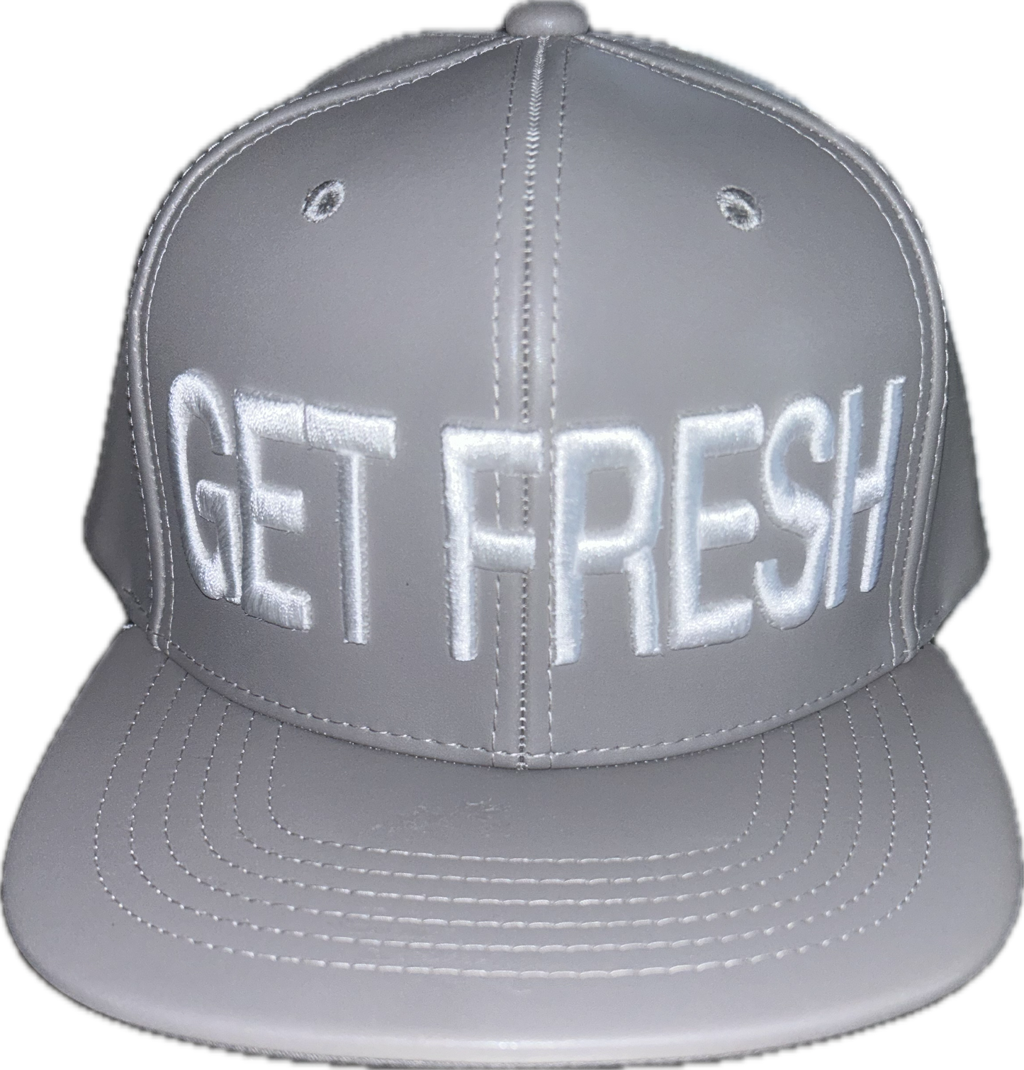 Gray GET FRESH OR GET LOST Leather Hat