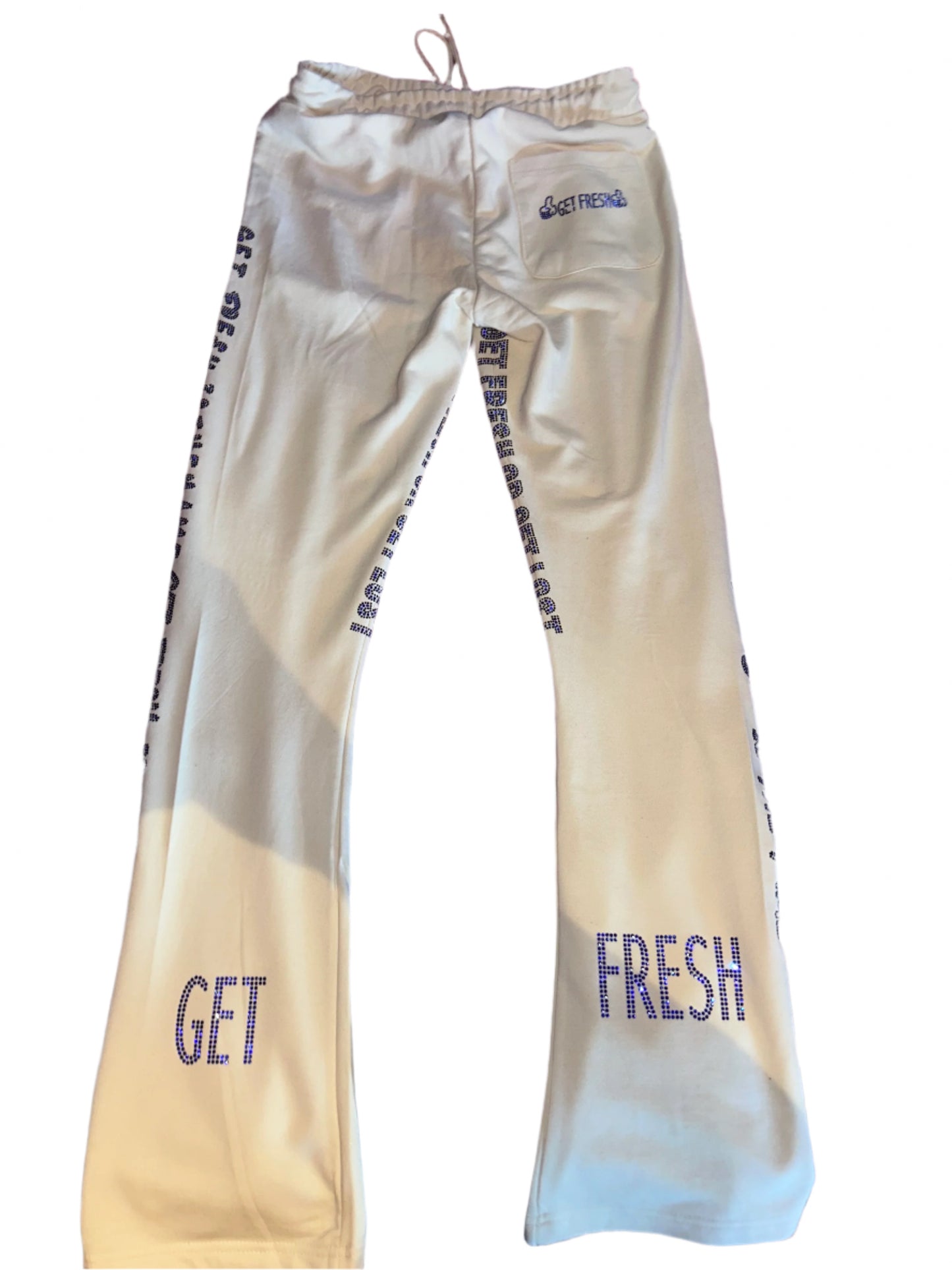 Cream GET FRESH OT GET LOST Two-Piece With Blue Rhinestone Embroidery