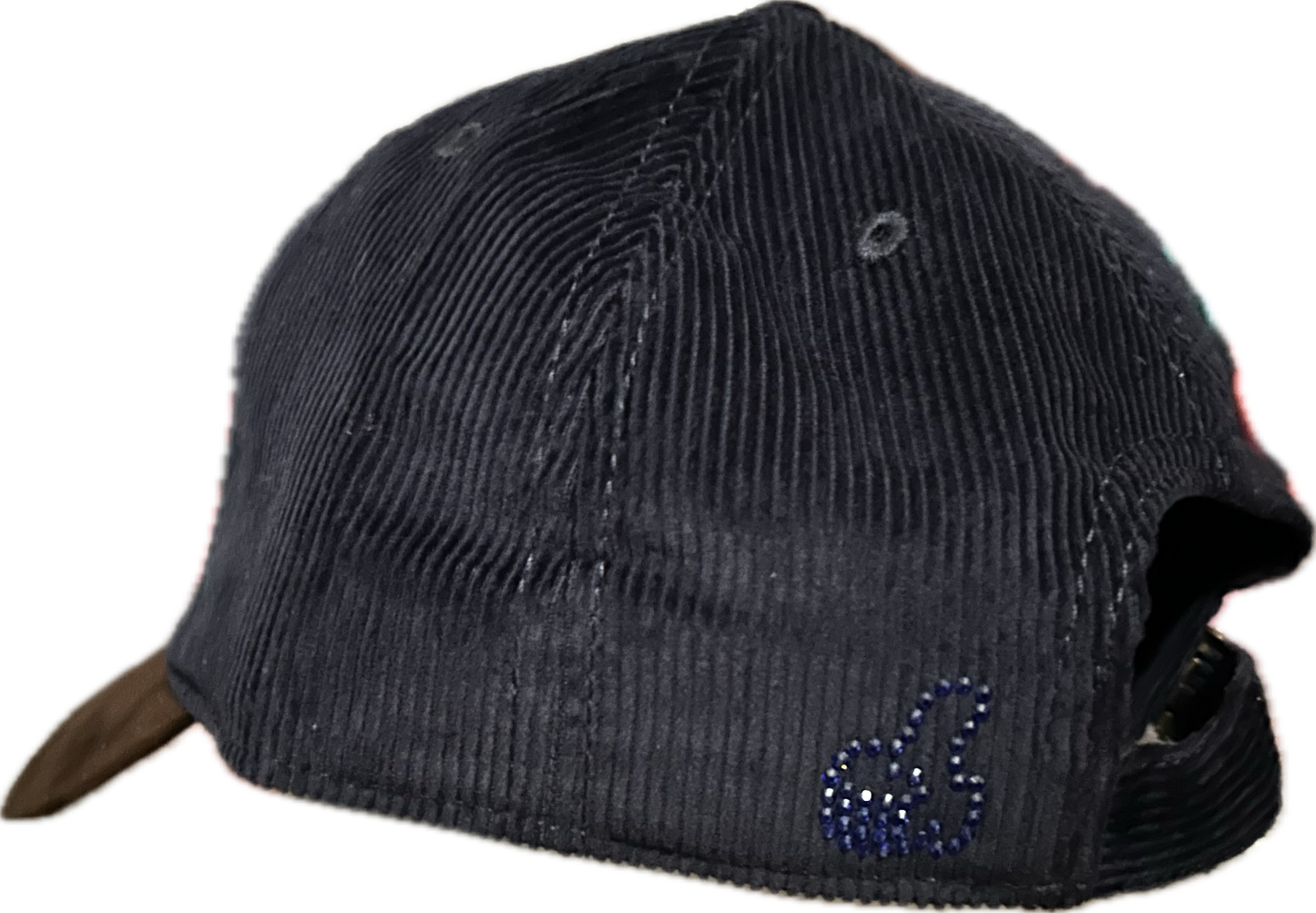 Royal Blue & Brown GET FRESH OR GET LOST Dad Hat With Royal Blue On Royal Blue Rhinestone Embroidery