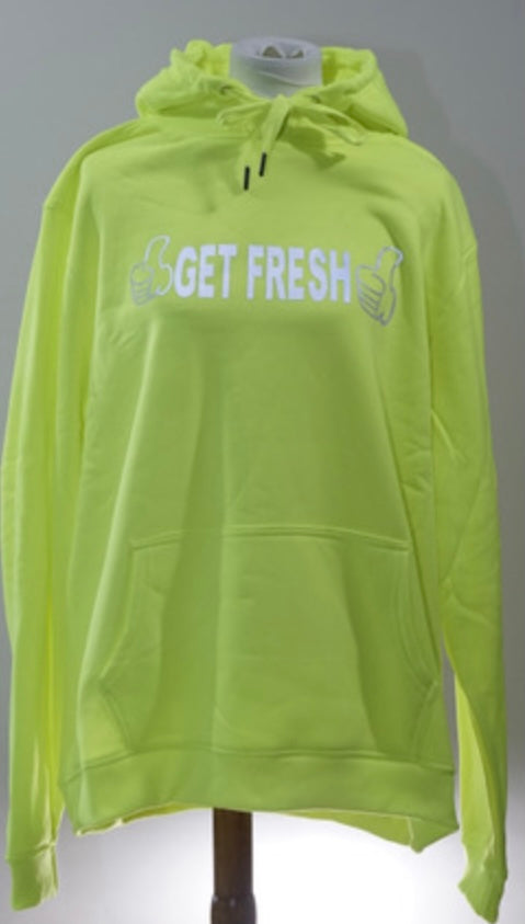 Lime Green GET FRESH OR GET LOST Hoodie Reflector