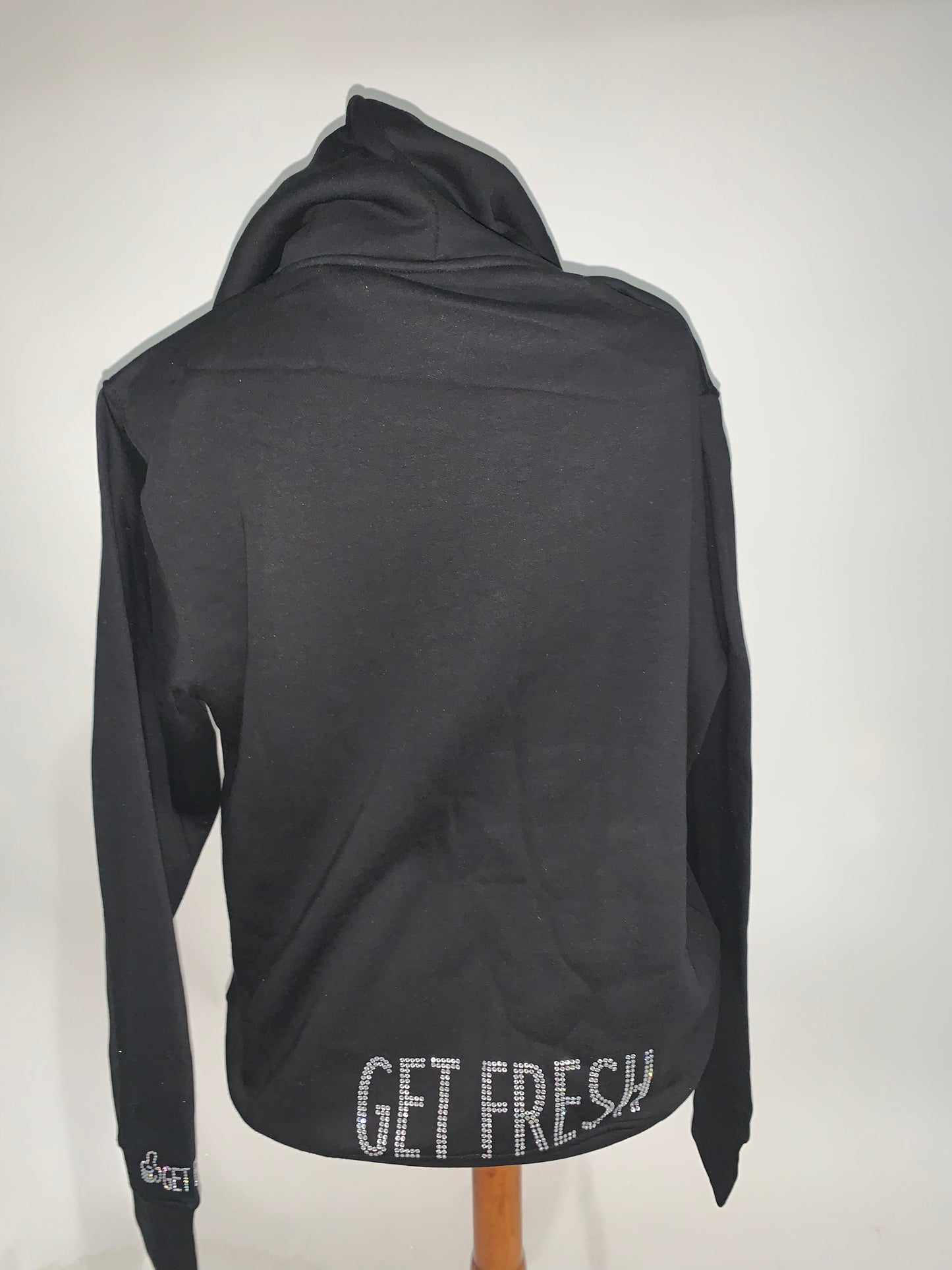 Two Piece GET FRESH OR GET LOST Clear Rhinestone Embroidery Unisex Jogger