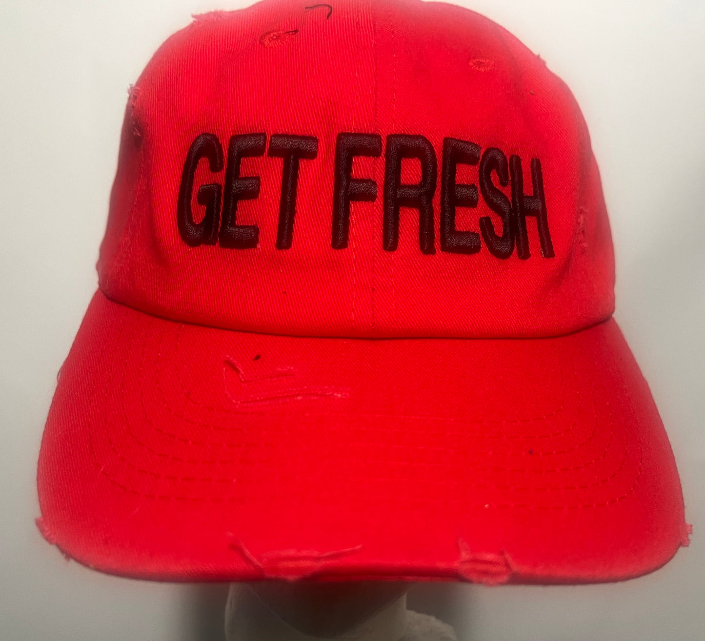 Red & Black GET FRESH OR GET LOST Dad Hat