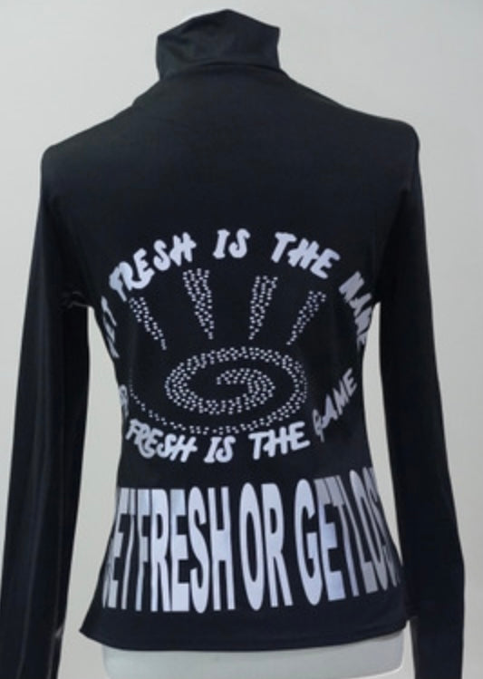 Black Two-Piece GET FRESH OR GET LOST Reflector Female Tracksuit