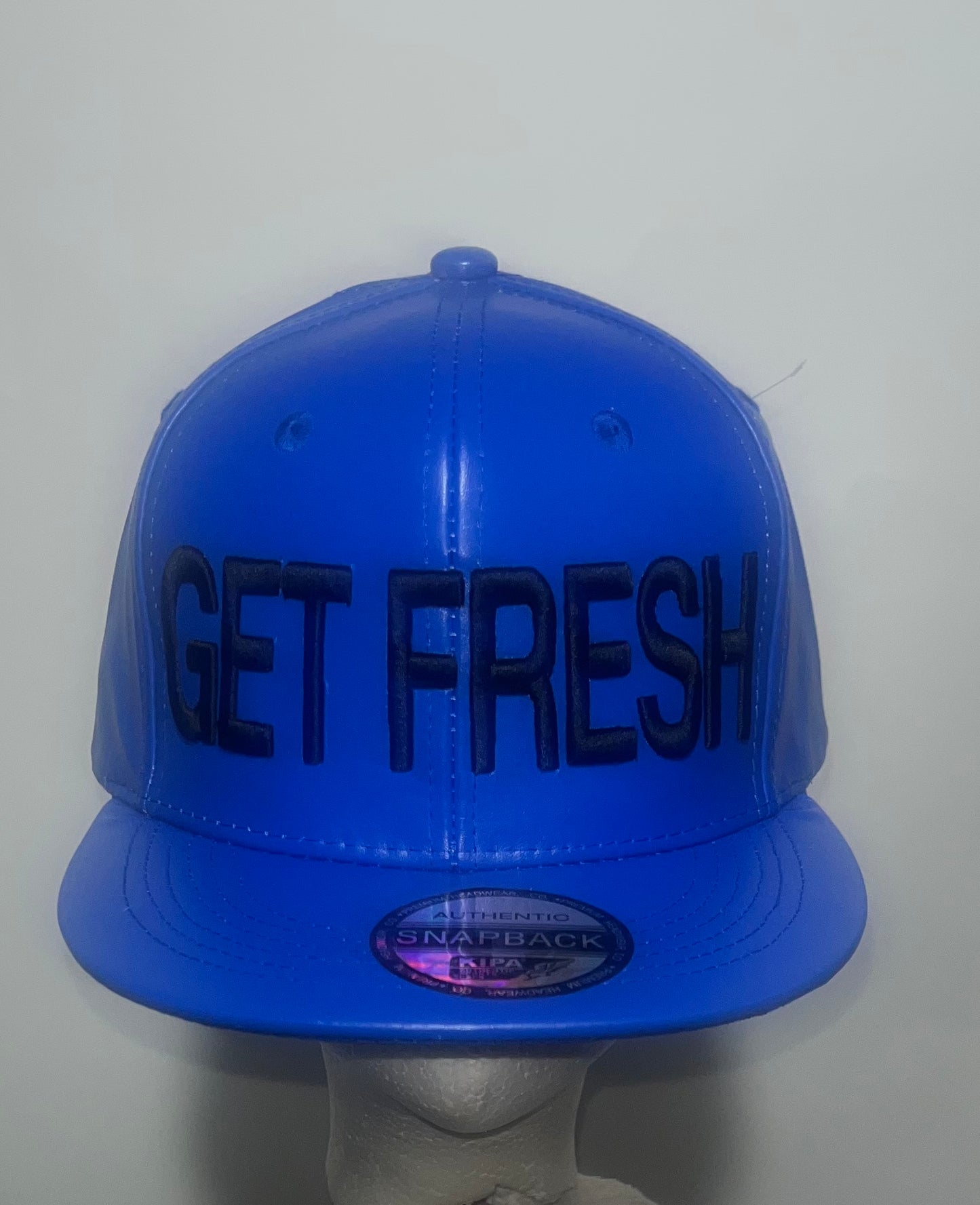 Royal Blue Fitted Cap With Black Embroidery