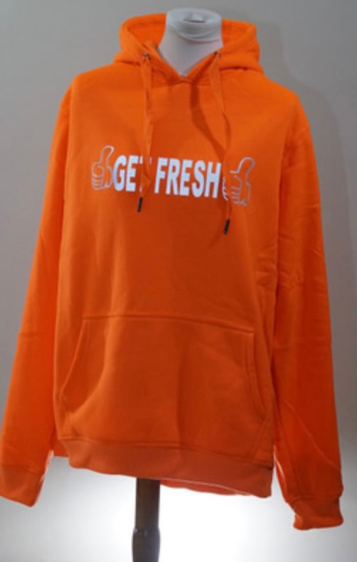 Bright Orange GET FRESH OR GET LOST Reflector Hoodie