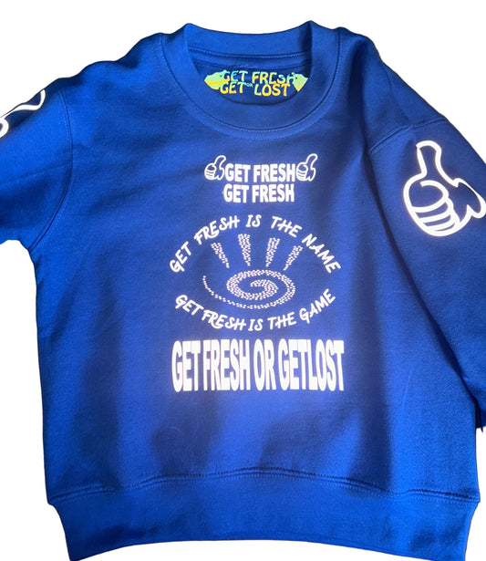 Royal Blue Kids GET FRESH OR GET LOST Sweat-Shirt With Reflector