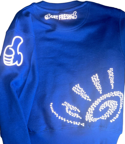 Royal Blue Kids GET FRESH OR GET LOST Sweat-Shirt With Reflector