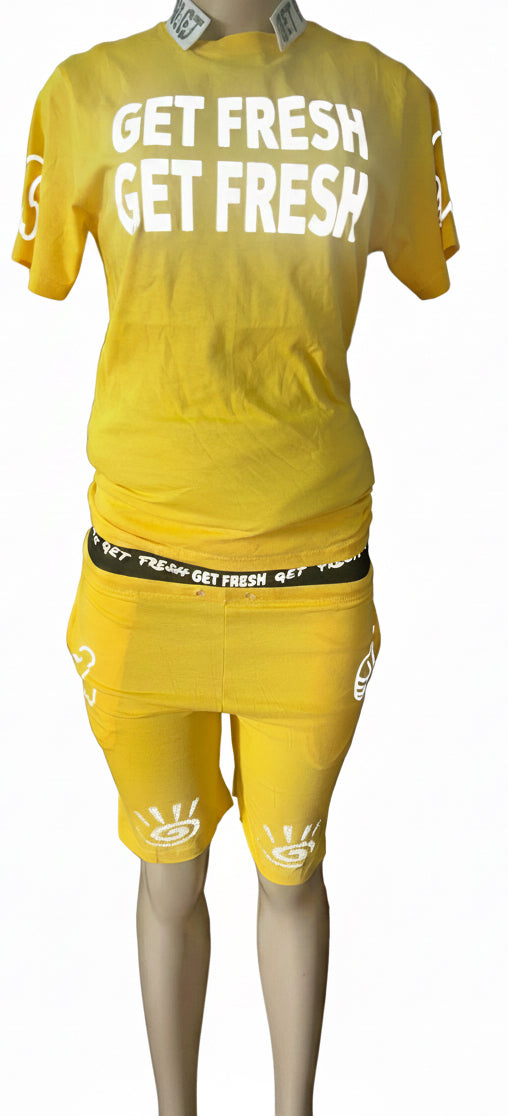 Yellow GET FRESH OR GET LOST Two-Piece Set