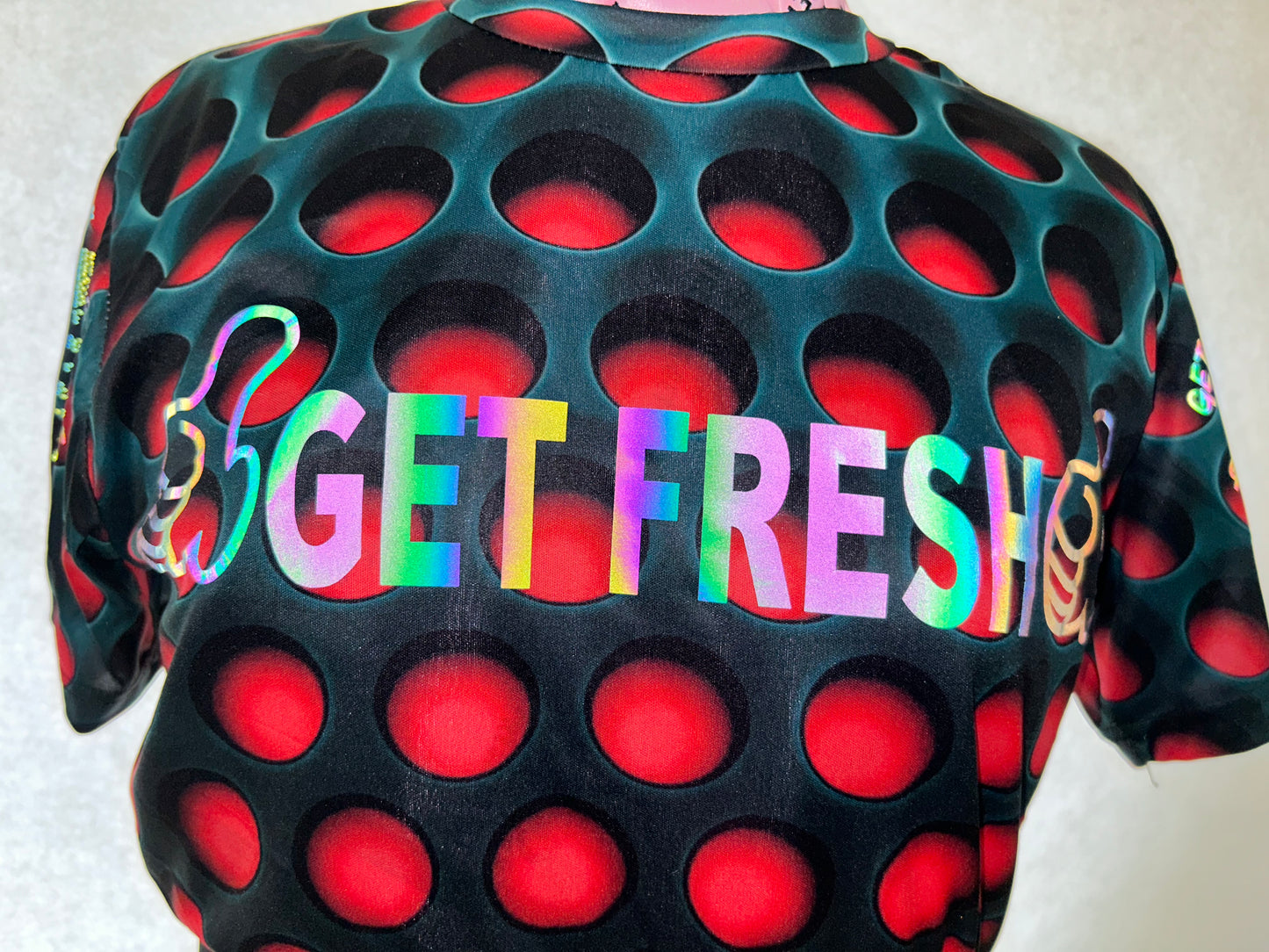 Black GETFRESH OR GETLOST Jumper With Red Rhinestone Embroidery