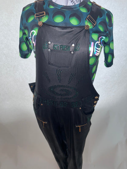 Black GET  FRESH OR GET LOST Jumper With Rhinestone Embroidery