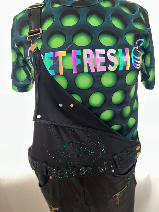 Black GET  FRESH OR GET LOST Jumper With Rhinestone Embroidery