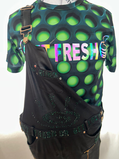 Black GET  FRESH OR GET LOST Jumper With Rhinestone Embroidery