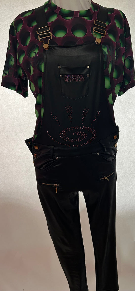 Black GET FRESH OR GET LOST Jumper With Pink Rhinestone Embroidery