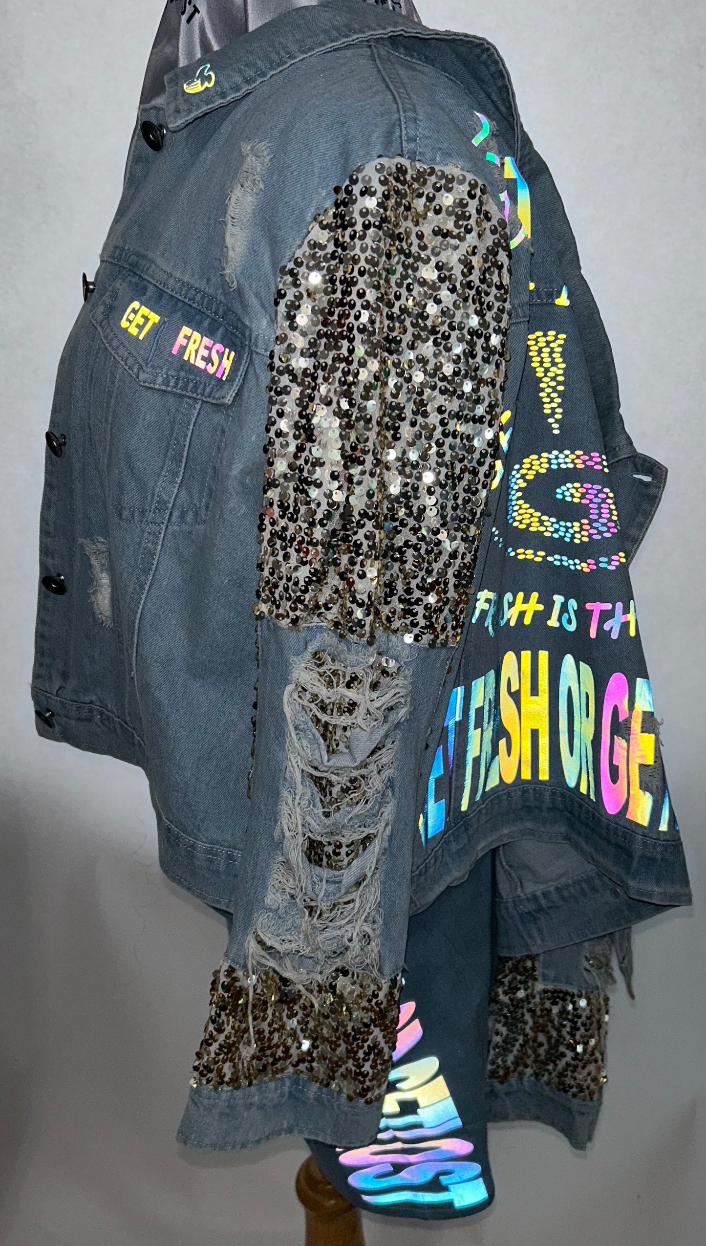 Three Piece GET FRESH OR GET LOST Jean Outfit Reflector
