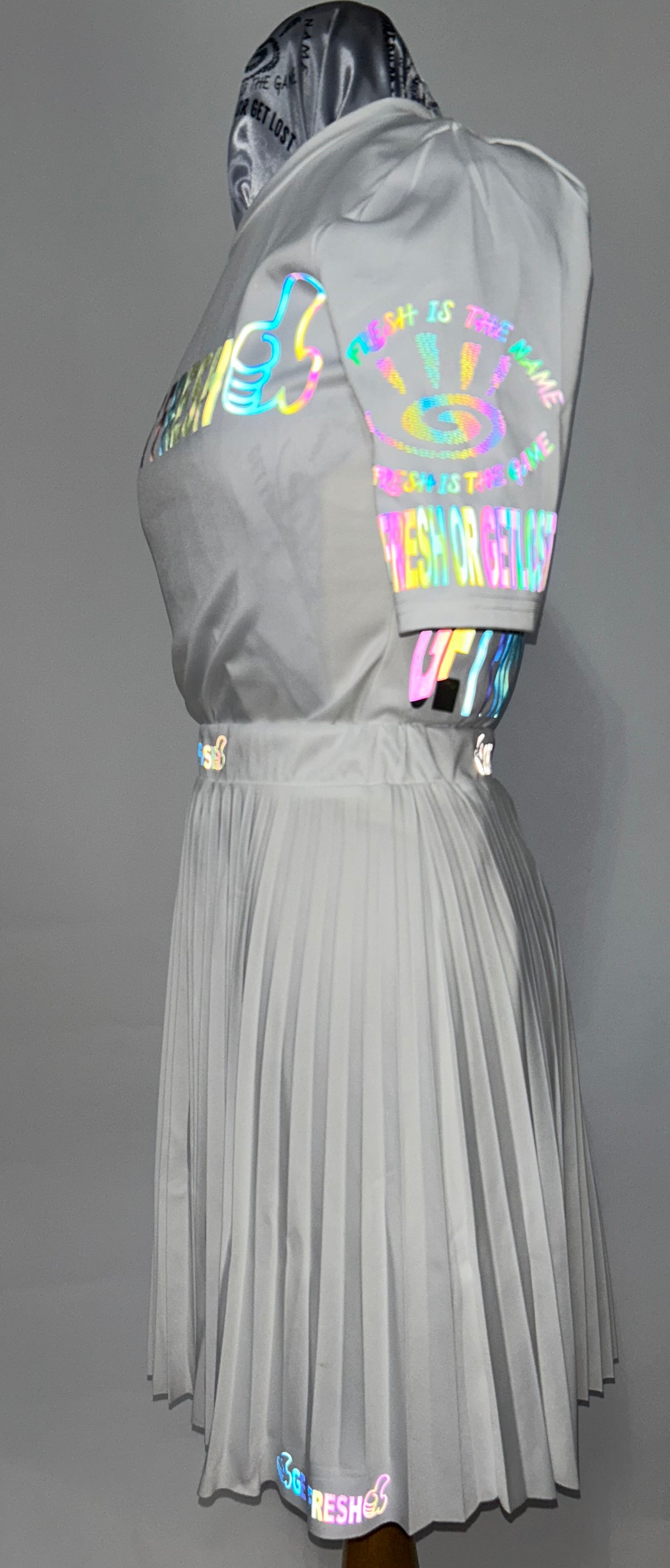 White On White GET FRESH OR GET LOST Two-Piece Reflector
