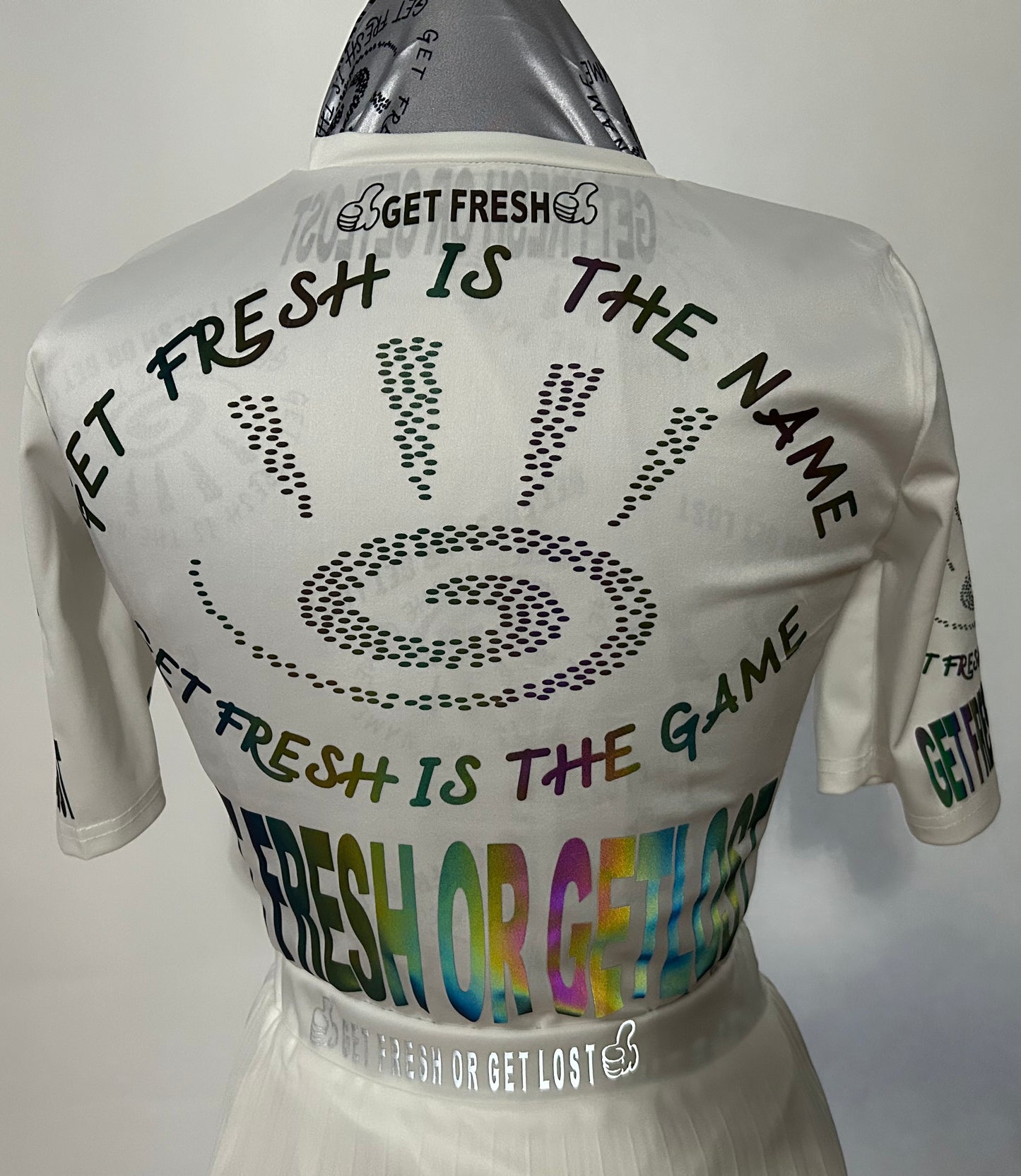 White On White GET FRESH OR GET LOST Two-Piece Reflector