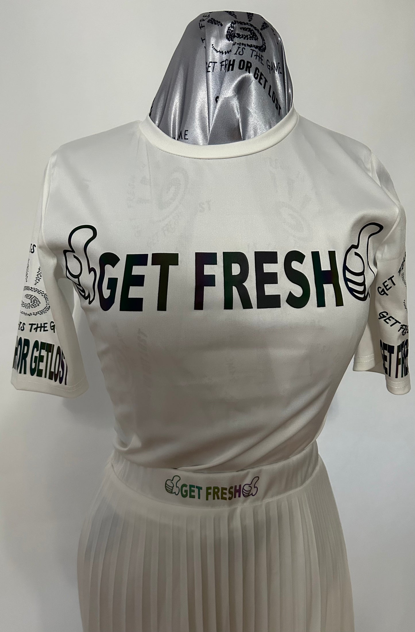 White On White GET FRESH OR GET LOST Two-Piece Reflector