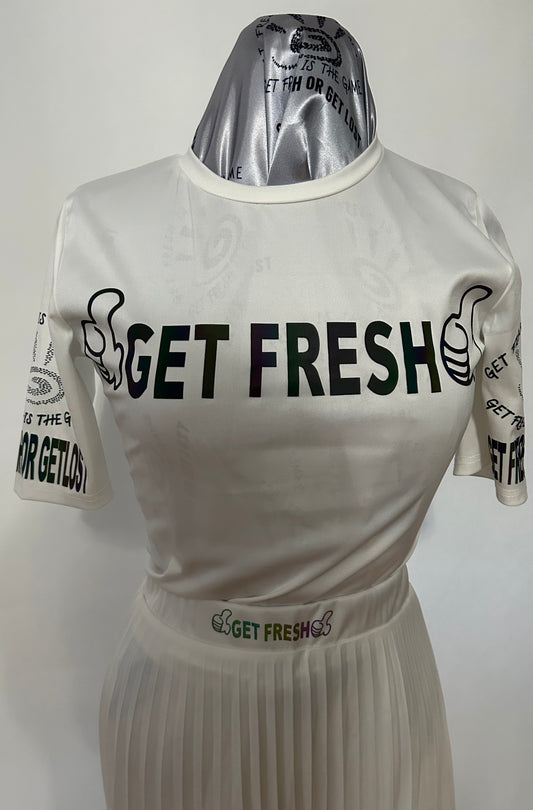 White On White GET FRESH OR GET LOST Two-Piece Reflector