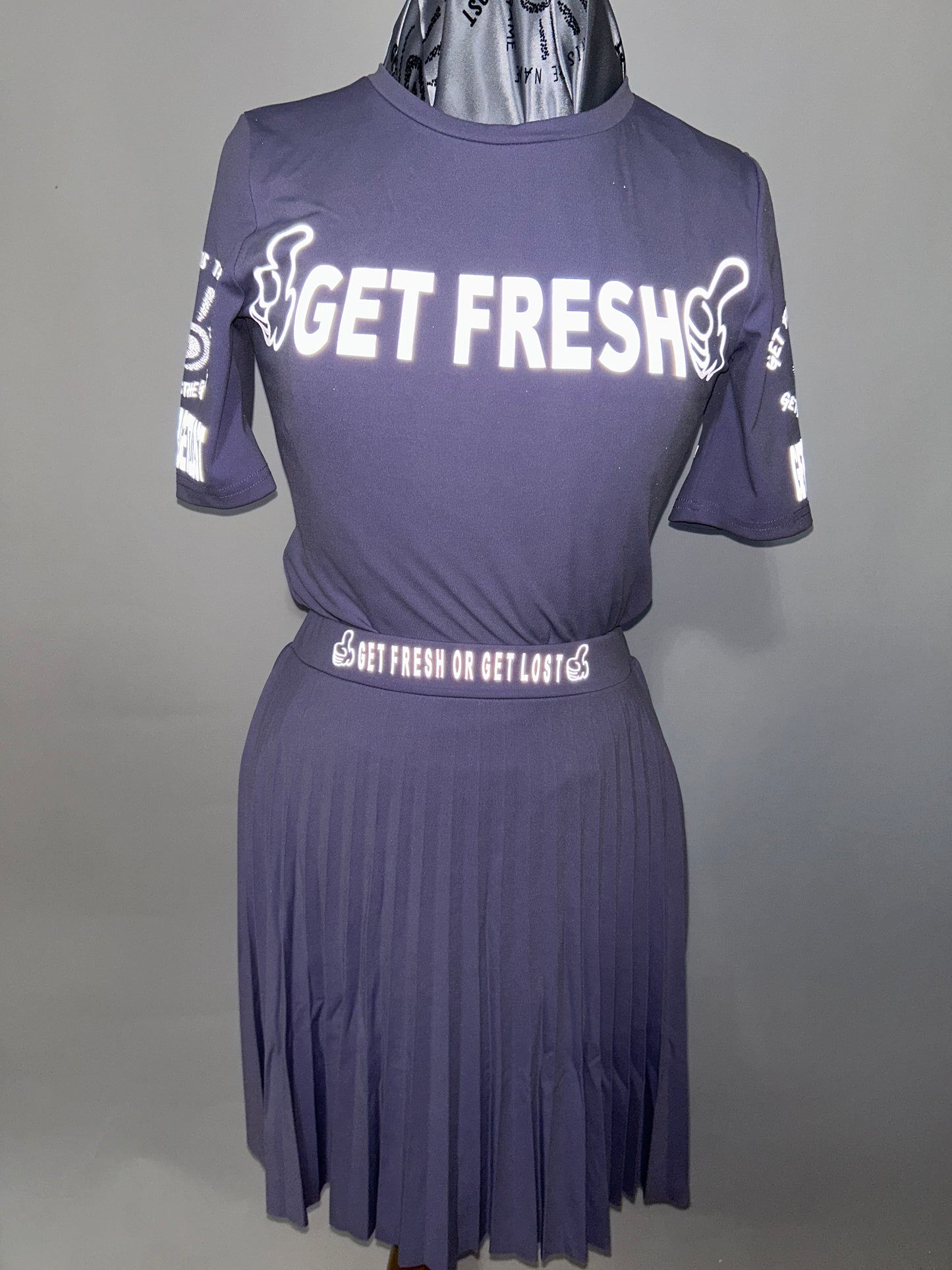 Purple Tennis GET FRESH OR GET LOST Two Piece Reflector