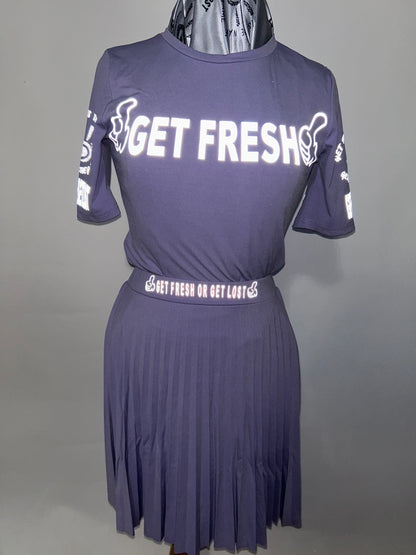 Purple Tennis GET FRESH OR GET LOST Two Piece Reflector
