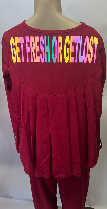 Red GET FRESH OR GET LOST Two Piece Reflector