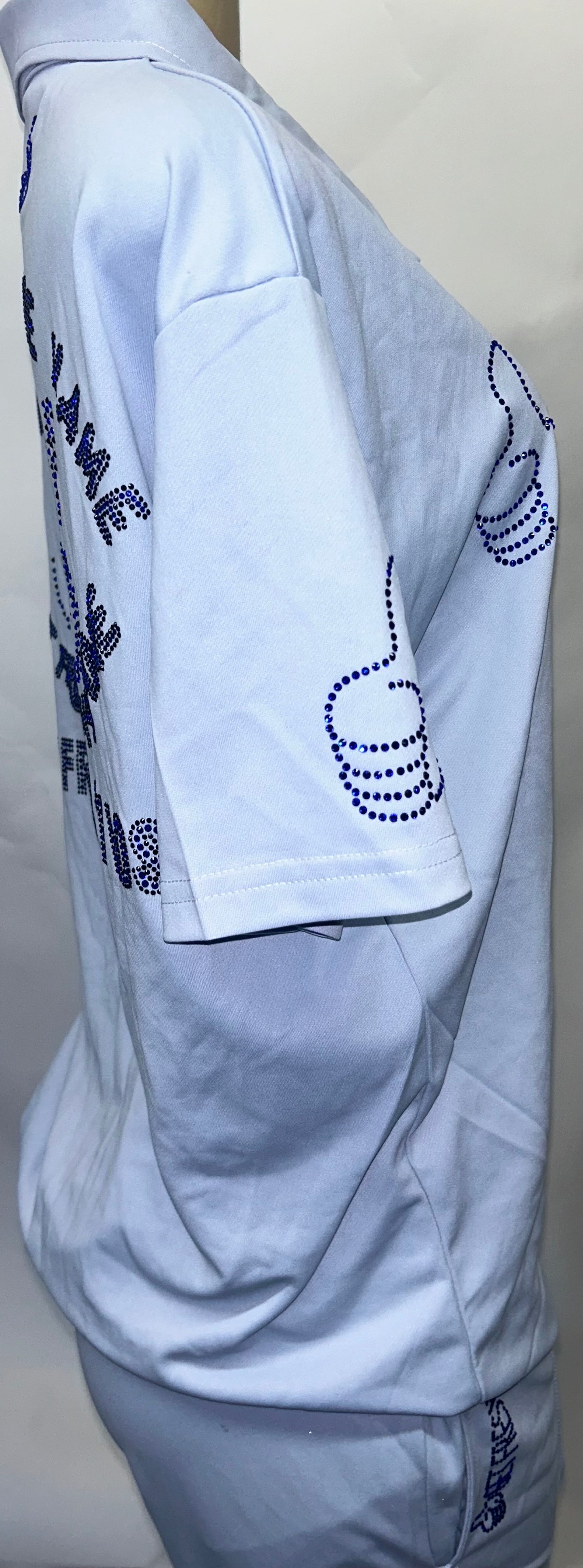 Light Blue GET FRESH OR GETLOST Two Piece Rhinestone Embroidery