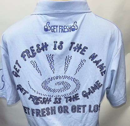 Light Blue GET FRESH OR GETLOST Two Piece Rhinestone Embroidery