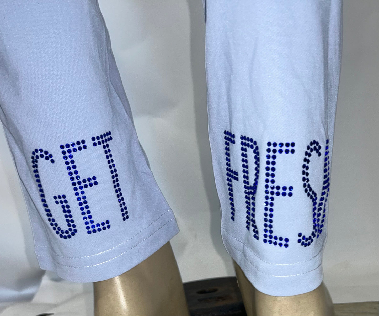 Light Blue GET FRESH OR GETLOST Two Piece Rhinestone Embroidery