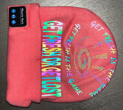 Pink GET FRESH OR GET LOST Winter Hat Reflector