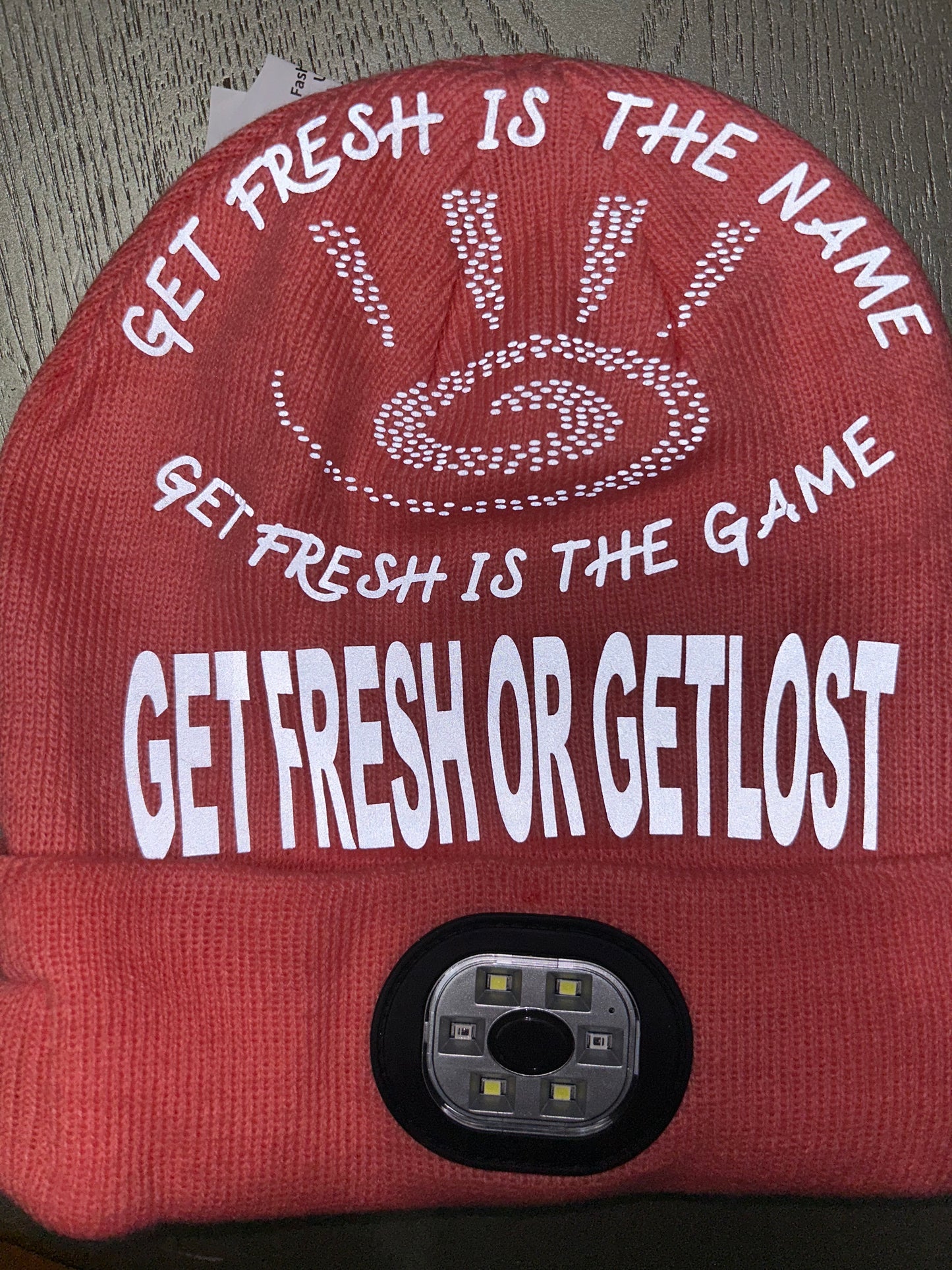 Pink GET FRESH OR GET LOST  Reflector Winter Hat