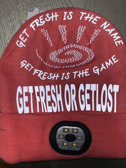 Pink GET FRESH OR GET LOST  Reflector Winter Hat