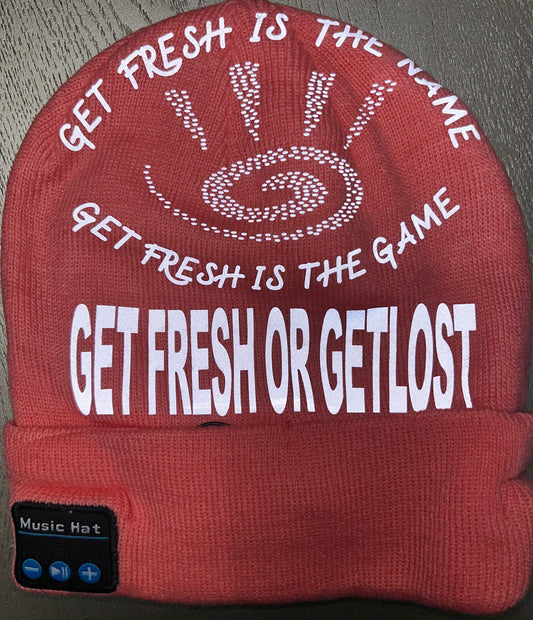 Pink GET FRESH OR GET LOST  Reflector Winter Hat
