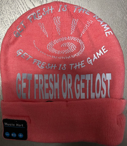 Pink GET FRESH OR GET LOST  Reflector Winter Hat