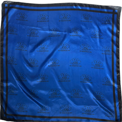 Royal Blue GET FRESH OR GET LOST Scarf With Black Outline