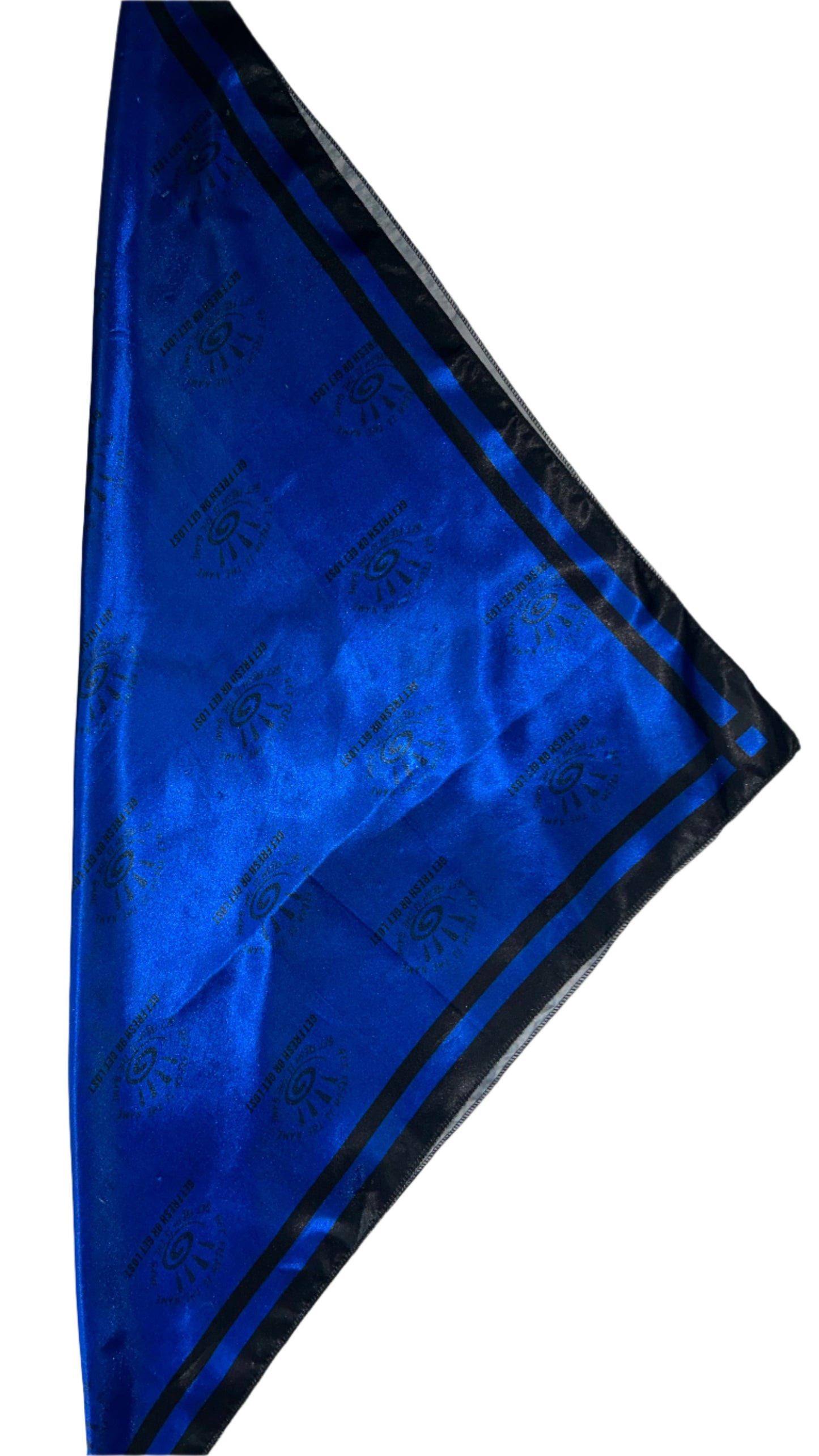Royal Blue GET FRESH OR GET LOST Scarf With Black Outline