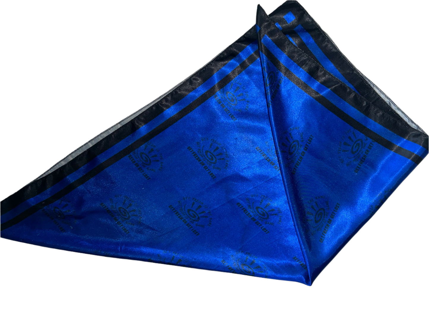 Royal Blue GET FRESH OR GET LOST Scarf With Black Outline