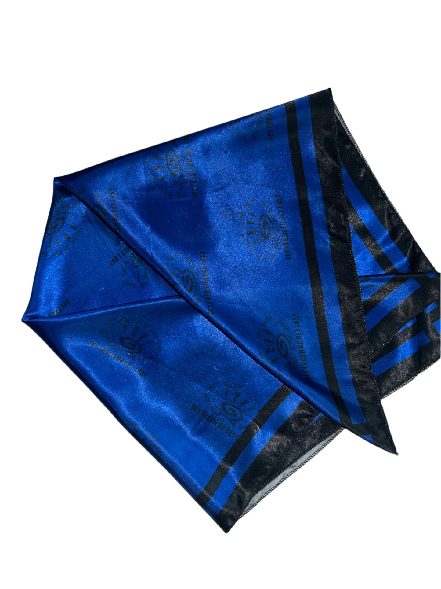Royal Blue GET FRESH OR GET LOST Scarf With Black Outline