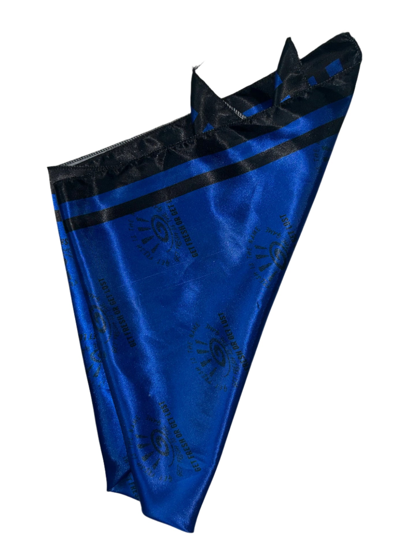 Royal Blue GET FRESH OR GET LOST Scarf With Black Outline