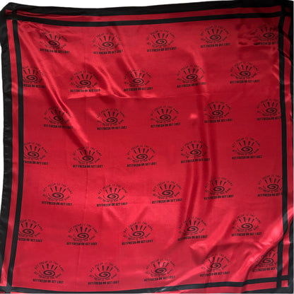 Red GET FRESH OR GET LOST Scarf With Black Outline