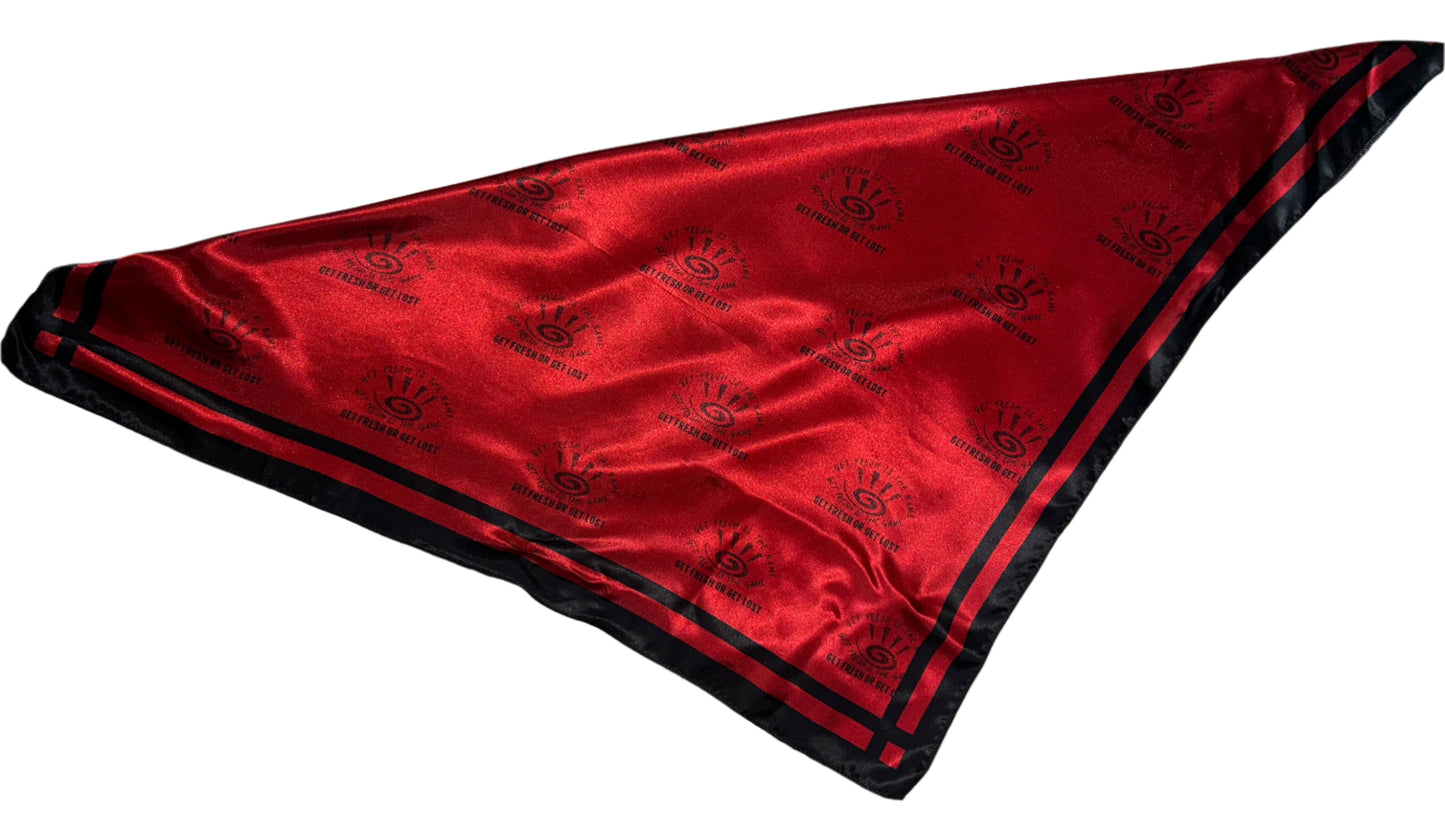 Red GET FRESH OR GET LOST Scarf With Black Outline