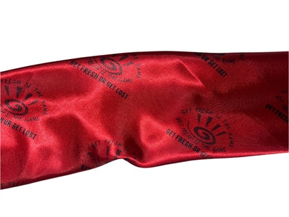 Red GET FRESH OR GET LOST Scarf With Black Outline