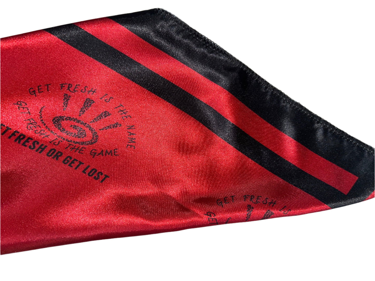 Red GET FRESH OR GET LOST Scarf With Black Outline