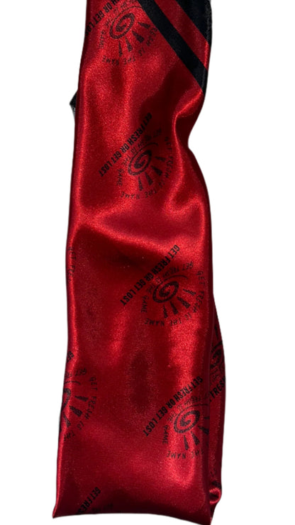 Red GET FRESH OR GET LOST Scarf With Black Outline